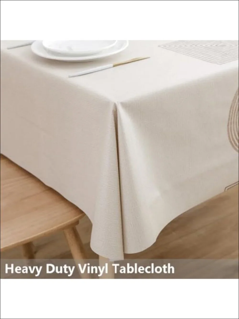 Heavy Duty PVC Waterproof Rectangular Tablecloth Wipeable Dining Table Cover